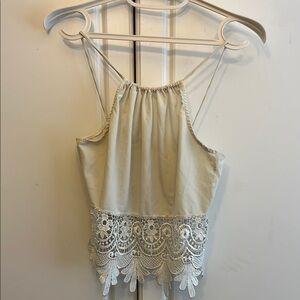 Love Culture Cream Asymmetrical Embellished Camisole